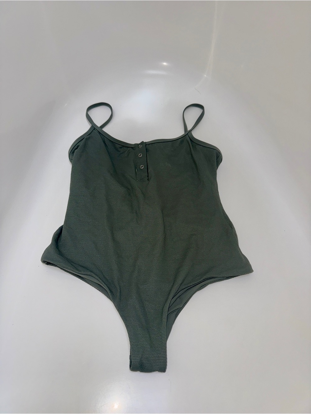 Tavik Ribbed Scoop-Neck Bodysuit — Sage Green
